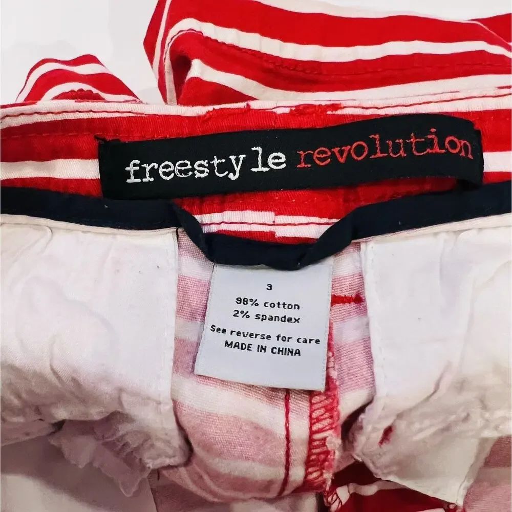 Freestyle Revolution Shorts Red and White Striped Candy Cane Size 3. - Picture 3 of 3